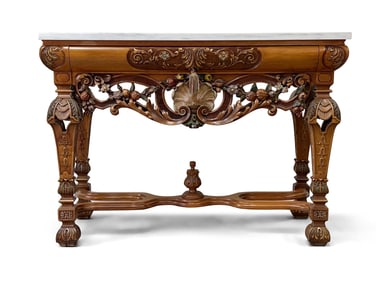 Renaissance Revival-style Marble-Top Console