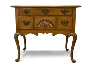 Queen Anne-style Tiger Maple Lowboy