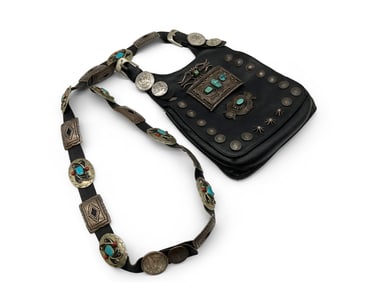 Navajo Shoulder Bag with Conchos