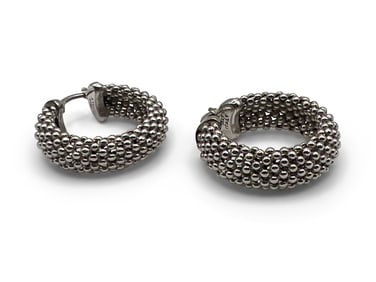 Pair of Italian 14K White Gold Earrings