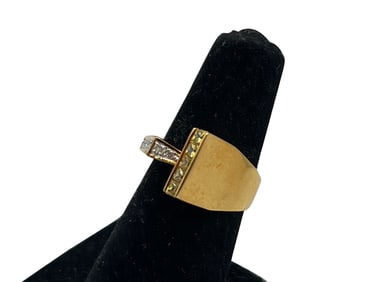 18K Diamond and Citrine Modernist Ring