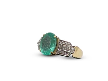 18K Emerald and Diamond Ring