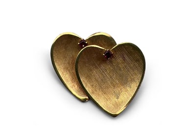 Tiffany & Co. 14K Double Heart Brooch