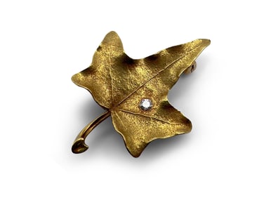 Tiffany & Co. 14K Yellow Gold Leaf Brooch