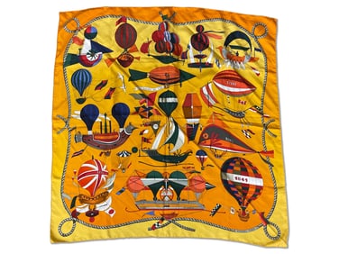 Hermès Les Folies des Ciel Silk Scarf