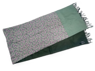 Hermès Grape Silk and Wool Fringed Scarf