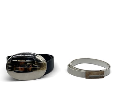 Two Gucci Leather Belts with Bags