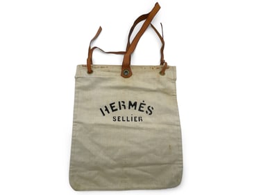 Hermès Sellier Canvas Shopper Tote