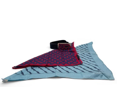 Two Gucci Scarves and Pony Hair Belt