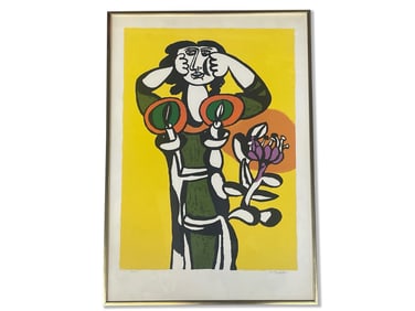Naftali Bezem. Lithograph: Blessing the Candles
