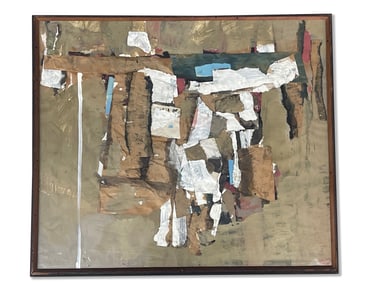 Signed Mixed-Media Abstract Collage