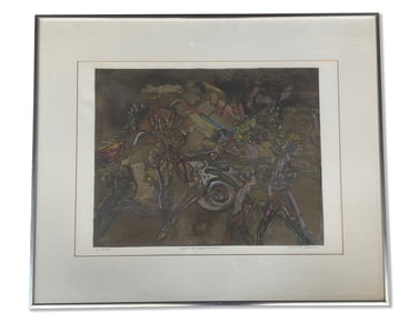 Elaine K. Brams. Lithograph: Neon Rainbow
