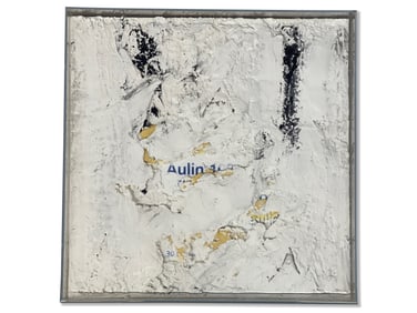 Mixed Media Abstract Collage Signed Arman