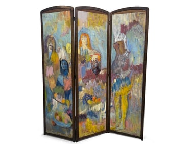 Humbert Howard Three-Panel Painted Screen