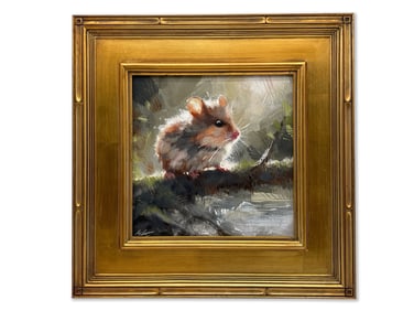 Gilt Framed Oil/Board: Mouse
