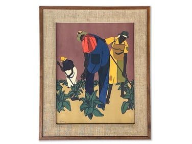 Robert Gwathmey. Screenprint: Tobacco Farmers