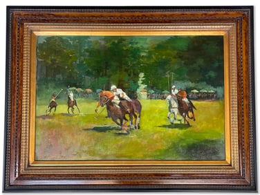 Large-Format Oil/Canvas: Polo Players