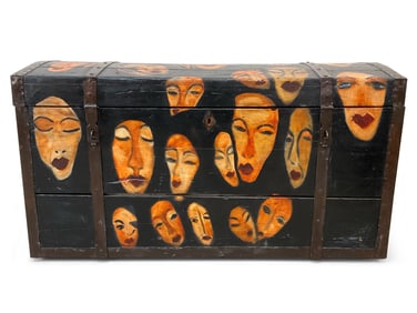 Artisan Hand-Painted Cedar Chest