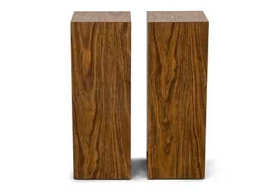 Pair of Faux Walnut Woodgrain Pedestals