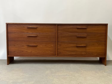 Midcentury Modern Walnut Six-Drawer Chest