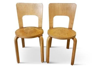 Pair of Model 66 Stools by Alvar Aalto