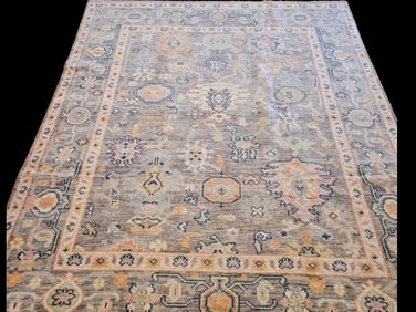 Turkish Oushak-style Carpet, 10ft x 7ft 9in