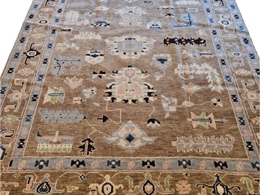 Turkish Oushak-style Carpet, 9ft 10in x 8ft