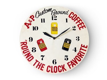 A & P Coffee Advertising Wall Clock
