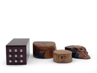 Four Artisan Studio Wood Boxes