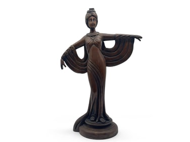Art Deco Carved Wooden Sculpture