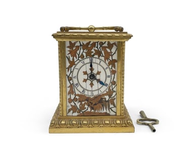 Maison Giroux Bronze Inlaid Carriage Clock