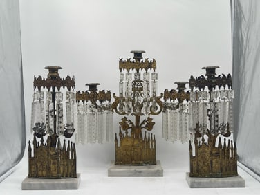 William F. Shaw Cathedral Girandole Set