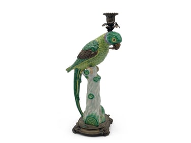 Castillian Imports Bronze Parrot Candlestick