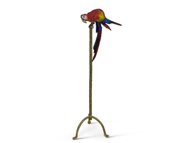 Midcentury Iron Standing Sculpture: Macaw