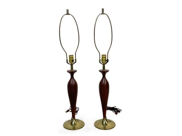 Pr. Tony Paul Westwood (attrib.) Walnut Lamps
