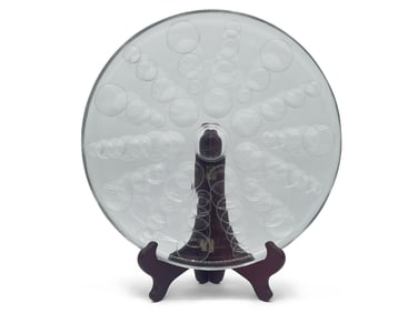 French Optical Art Glass Charger