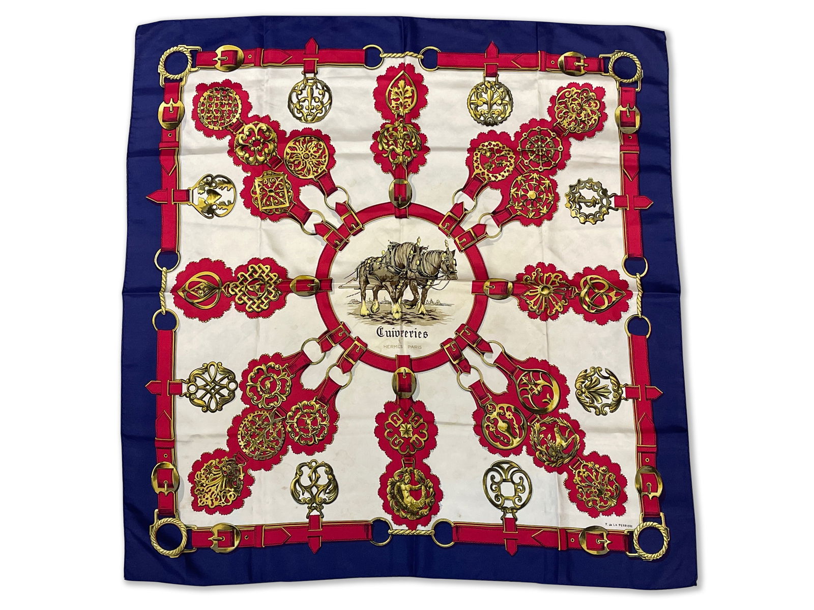 Hermès Paris Cuivreries Silk Scarf with Box (1 of 5)