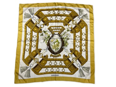 Hermès Paris Aux Champs Silk Scarf with Box