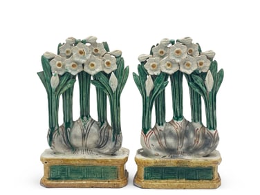 Chinese Sancai Daffodil Altar Pieces