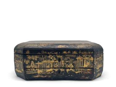 Chinese Gilt and Lacquered Jewelry Box