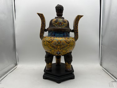 Chinese Cloisonné Enamel Tripod Censer