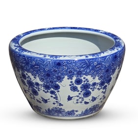 Chinese Blue & White Porcelain Jardieniere