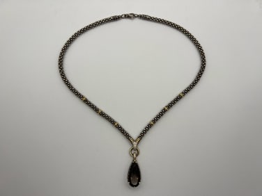 Lagos Caviar 18K Sterling and Smoky Quartz Pendant