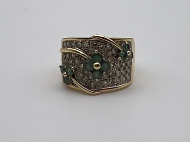 14K Diamond and Alexandrite Ring