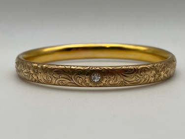 Bailey Banks & Biddle 14K Diamond Bangle