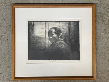 Sidney Goodman. Lithograph: Self Portrait