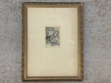 Auguste Renoir. Etching: The Hat Pin