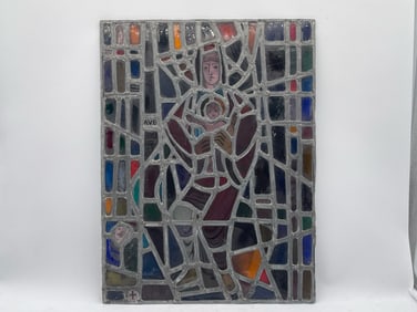 Stained Glass Religious Icon Panel