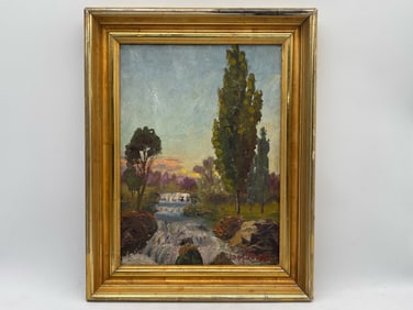 Louis Duval. Oil/Canvas: Landscape