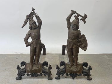 Pair of Figural Conquistador Andirons